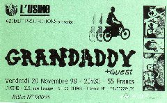 Grandaddy : billet  concert 20 nov 1998