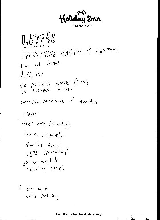 Grandaddy set list, Reims, 20 nov 1998