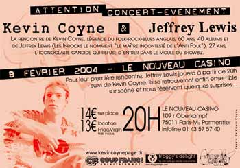 Kevin Coyne & Jeffrey Lewis à Paris le 9 février 2004