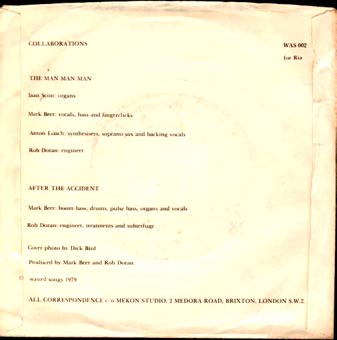 MARK BEER single "Collaborations" (Waste, WAS 002, 1979)