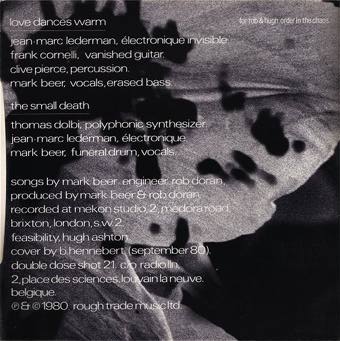 MARK BEER single "Realizations" (Double Dose, SHOT 21, 1980, Belgique)